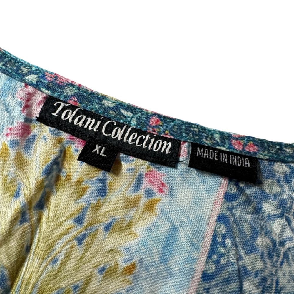 Tolani Collection | Boho Floral Print Modal Caftan Tunic drapey top womens XL - Picture 9 of 11